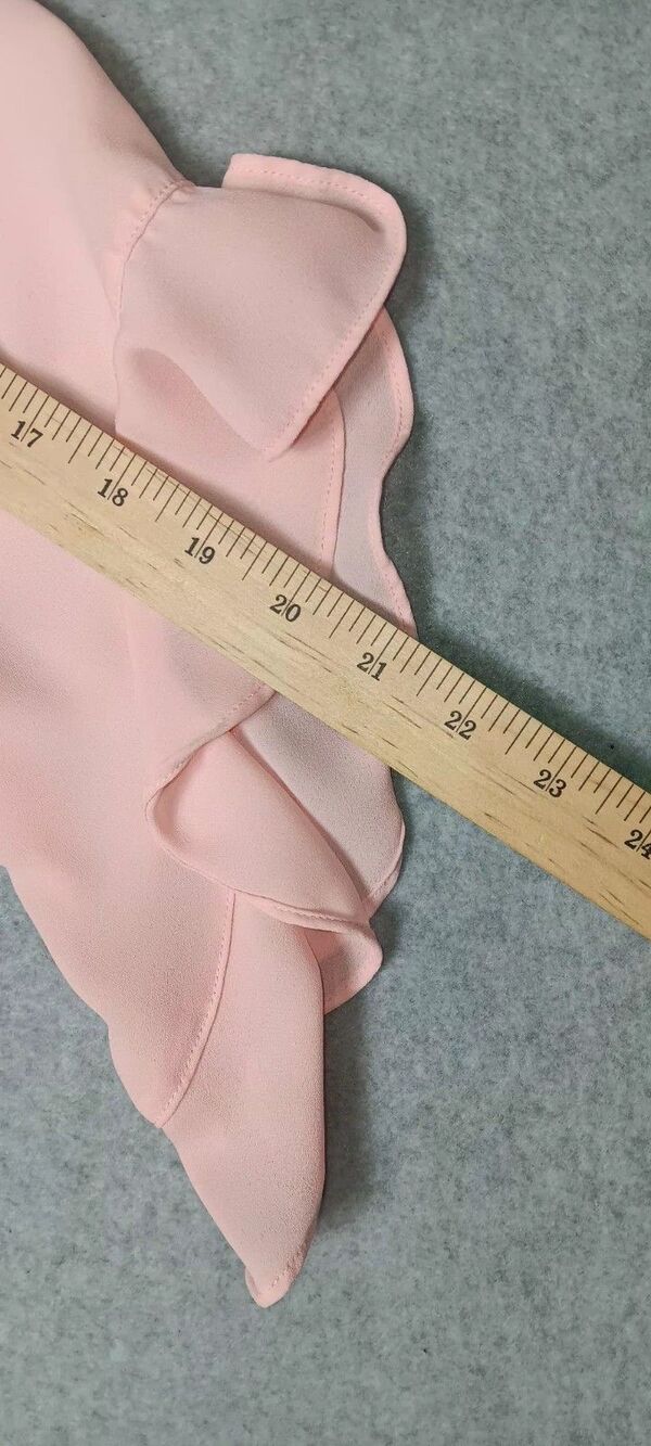 Investments Georgette Ruffled Sleeves Blouse Womens XL Blush Pink Semi Sheer - Picture 10 of 12
